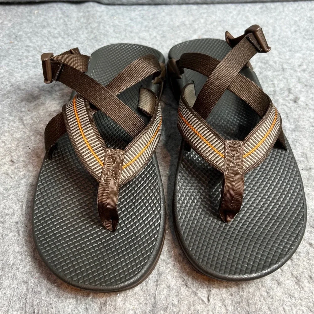 Chaco Z/Volv Flip Flop Sandals Mens Brown Adjustable Straps Outdoor Hiking Shoes
